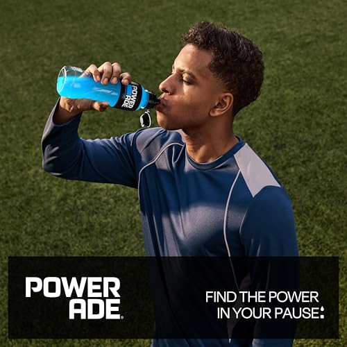 Powerade Sports Mountain Blast, kalorienarmes Sportgetränk mit Fruchtmix-Geschmack, mit Elektrolyten, Sport Drink in stylischen Einweg Flaschen (12 x 500 ml) 5