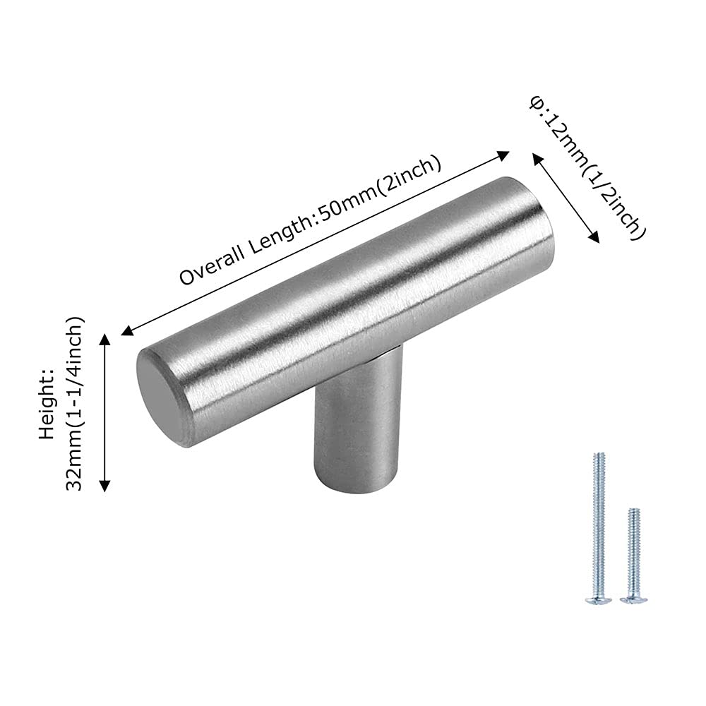 Maniglie A T Per Cucina Goldenwarm - Acciaio Inox, 10 Pezzi, Con Viti, Design Moderno - Foto 10