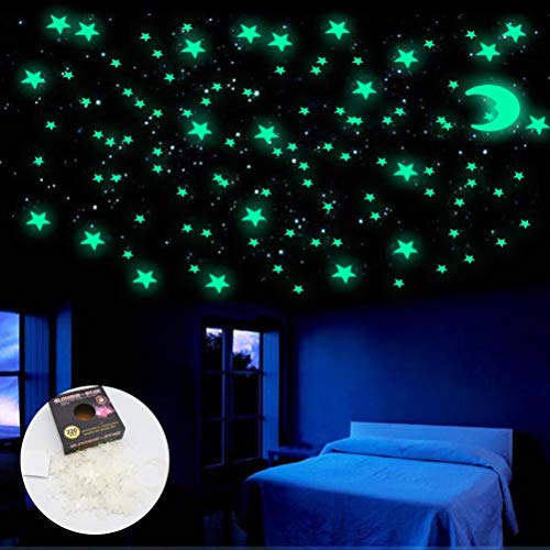 220 peças adesivo 3D céu estrelado luminoso mural decoração para crianças e decoração de casa para q
