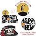 QUTANA Jack and Sally Happy Birthday Cake Topper - Skull Birthday Cake Decors for Jack Skellington - Nightmare Before Christmas Theme Wedding Anniversary Birthday Party Cake Decorations