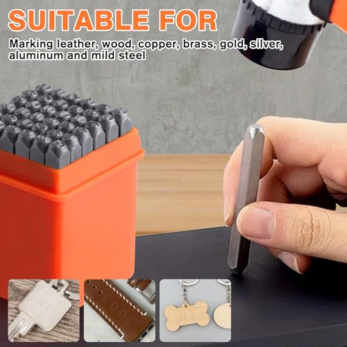 LEONTOOL Number and Letter Stamp Set (A-Z, 0-9 and & Symbol) 36 PCS Metal Stamping Kit, Steel Character Punch Metal Stamps - Image 2