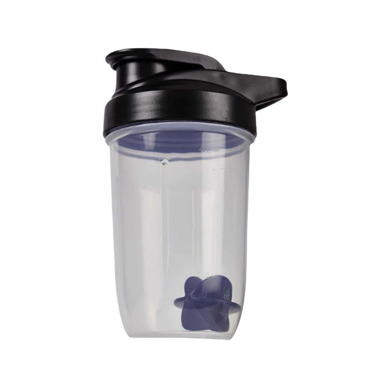 CHNLML Bouteille shaker protéinée de 400 ml avec boule de mélange, anti-fuite, sans BPA, pour salle de sport, entraînement, mélangeur de jus (noir/transparent, 400 ml - 1 bouteille)