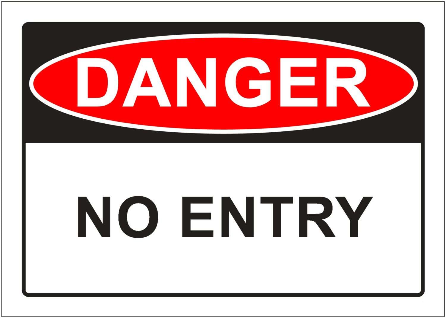 No Entry Danger Sign L10396, 12x8 Inch Metal Tin Sign, Restricted Area Warning Sign