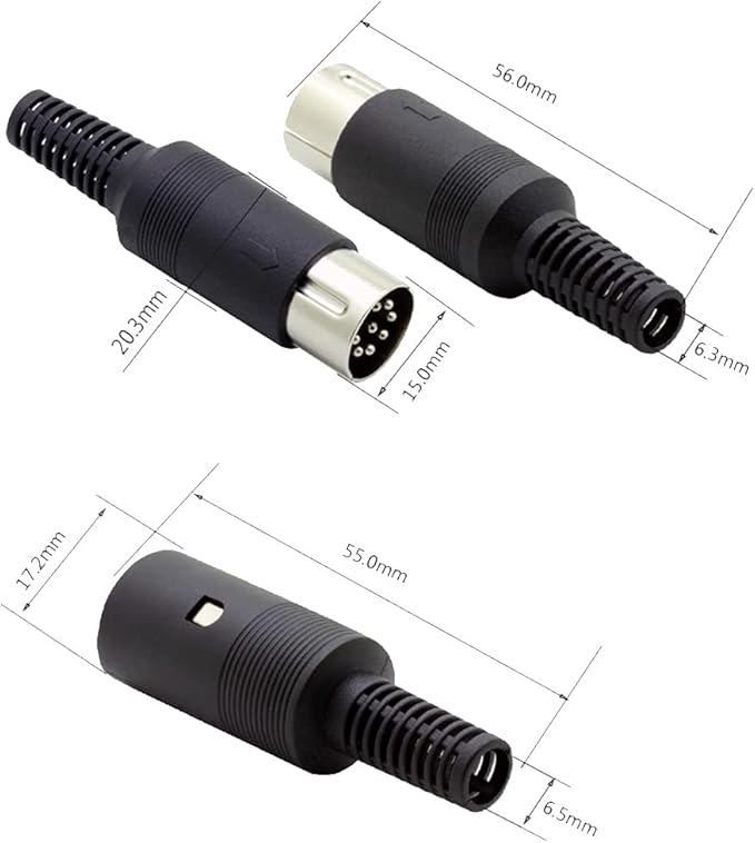 2 Pares Adaptador DIN 8 Pines Macho Hembra Conector Audio miniatura 4