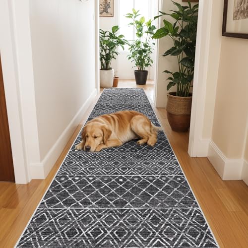 BYYVOO Rug Runners 2x6 Washable - Hallway Runner Rug Moroccan