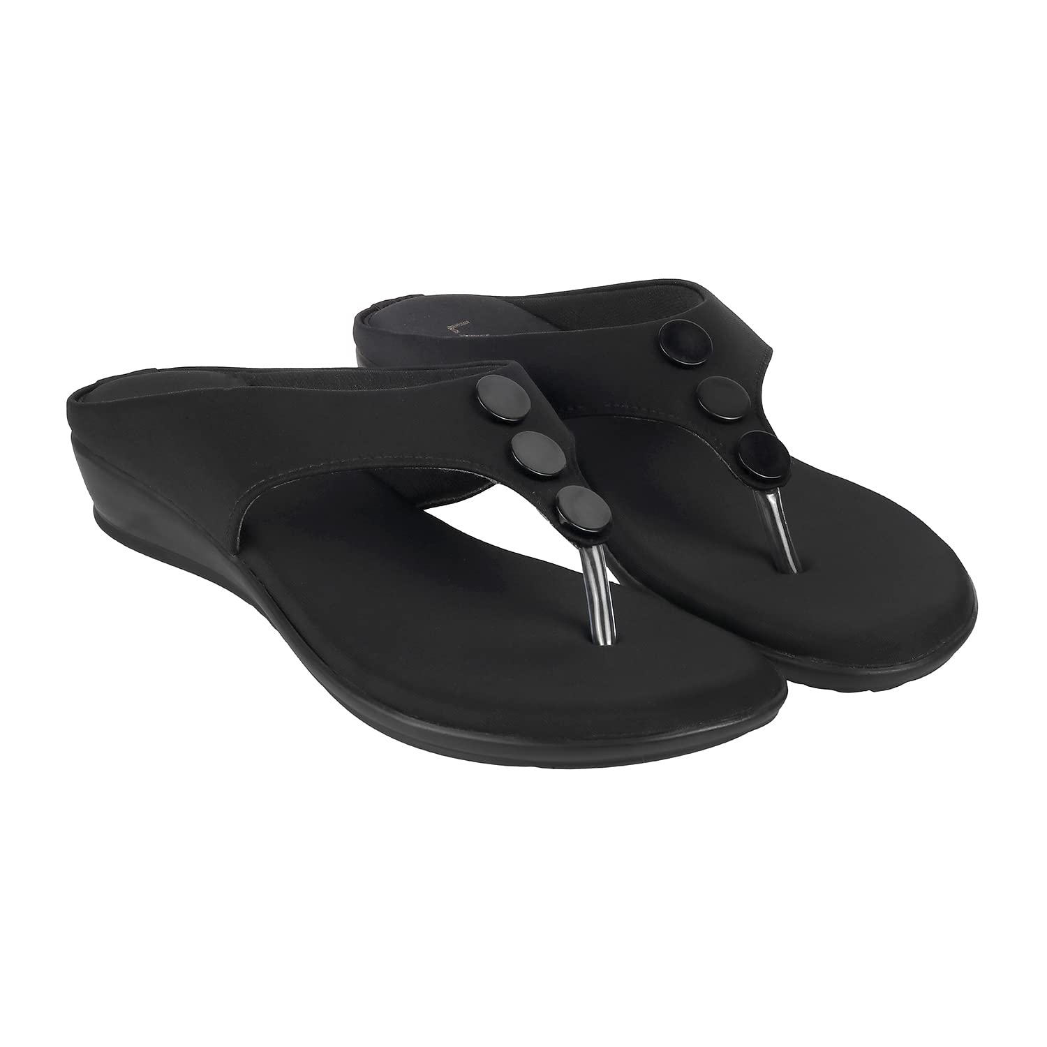 Womens Effortless Flat Everyday Casual Chappal Black-image-32