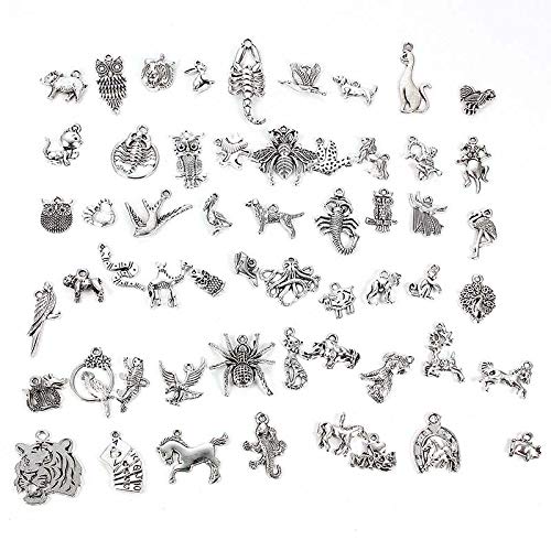 BestMall 100 pcs Mix de broloques plaqué Argent pour Collier, Bracelet, pendentifs Bijoux DIY (color1)