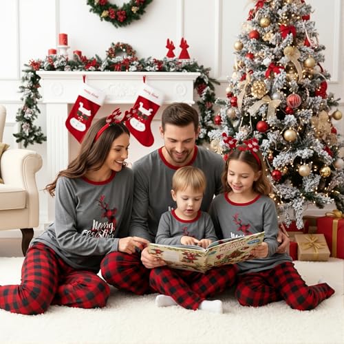 Image of Yaffi Matching Family Pajamas Sets Christmas PJ's Sleepwear for Kids & Adult