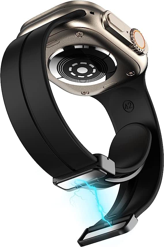 Image of Printme Silicone Sport Band Compatible with Apple Watch 38mm 40mm 41mm 42 mm 44 mm 45 mm 49 mm, Magnetic Clasp Adjustable Strap Compatible for iWatch Series SE Series 1-8