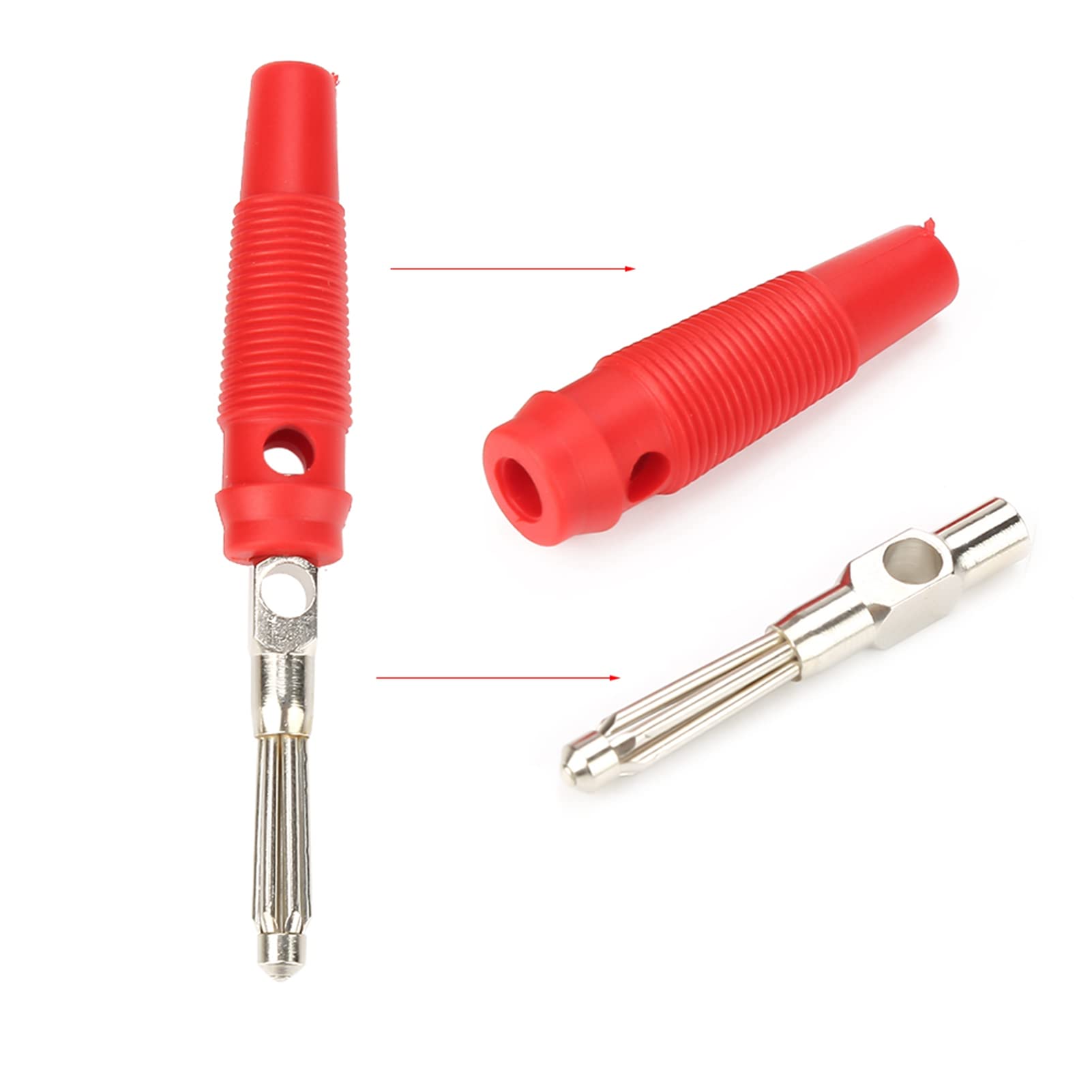 10 Pezzi Connettori A Banana U49 2mm - Spine In ABS E Rame Per Test Elettrici
