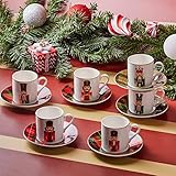 nymphenburg porzellan mokkatassen 6 Stück Kaffeeuntertassen KARACA Soldat 6 Personen Kaffee Untertassen Set 80 ml Mehrfarbig,Porzellan, Kaffe-service, Mokkatassen, Türkischer Kaffee Robuste Mokkatasse, Mochatassen, Espressotassen