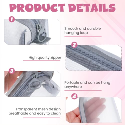 3PCS Mesh Zipper Pouch Bags, Mesh Makeup Brush Bag Portable Travel Cosmetic Bag Multifunctional Clear Bags with Zipper for Home Office Supplies Cosmetics Makeup Travel Accessories3