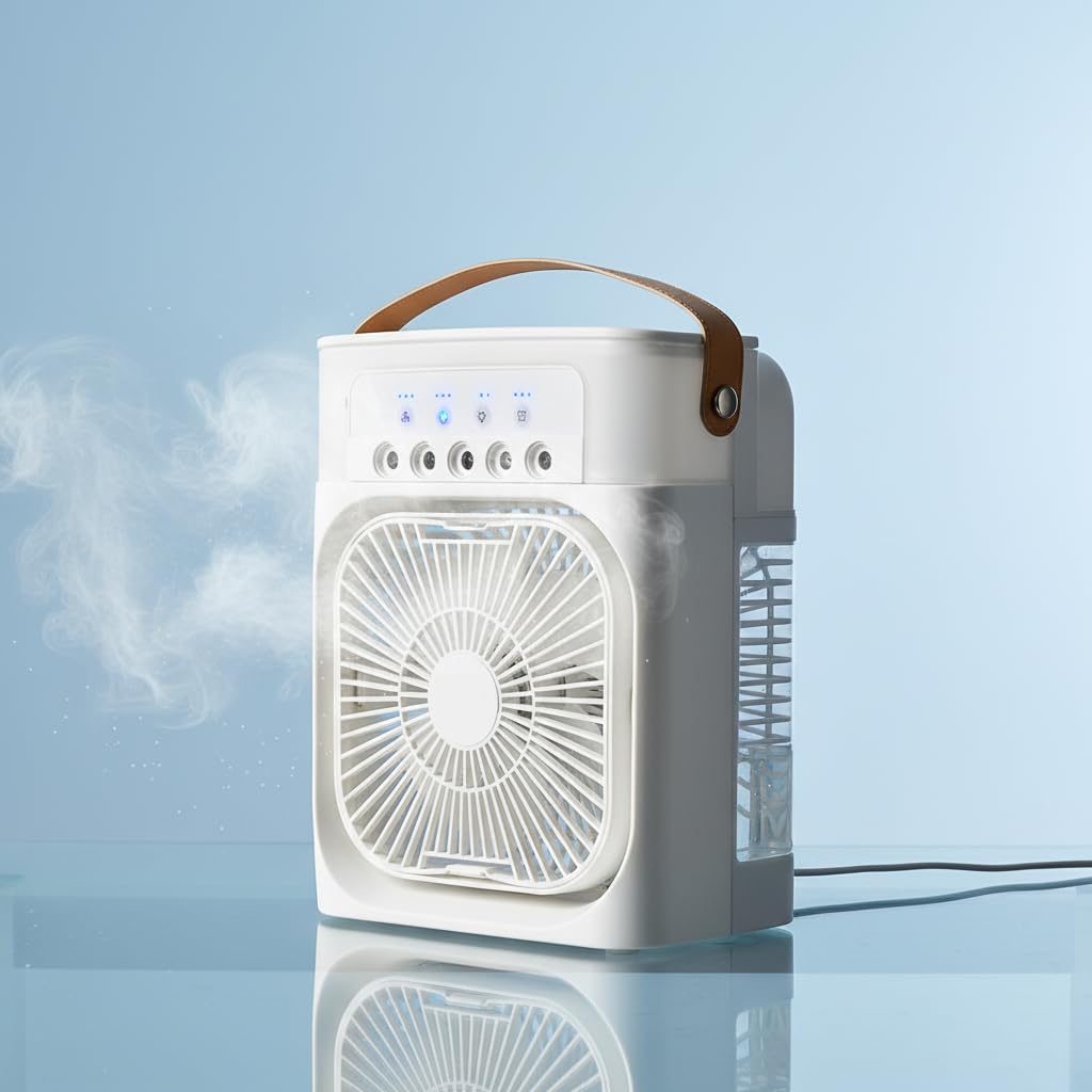 Oblivion Air Cooler for Room Cooling – Portable Fan with 7-Color LED Light, Mini Evaporative AC Fan Cooling with 1/2/3 H Timer, 3 Wind Speed & 3 Spray Modes for Home, Office & Desk Use (Pack of 1)-image-37
