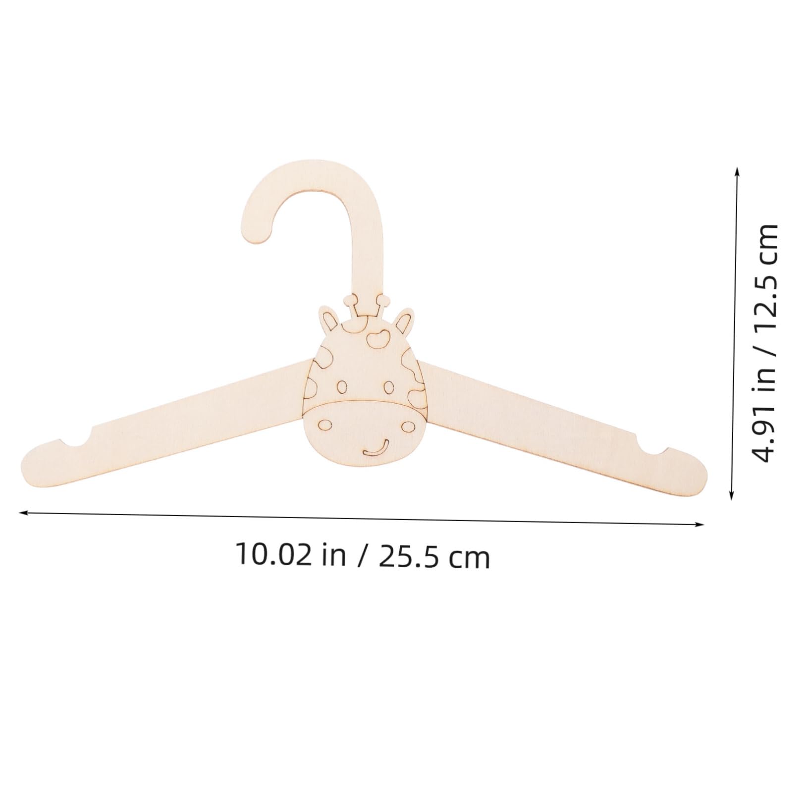 OFFSCH 5pcs Handcrafted Wooden Baby Hangers with Giraffe Animal Faces Cute Kids Clothes Hangers Make Our Own Clothes Hook for Nursery School Home Decor