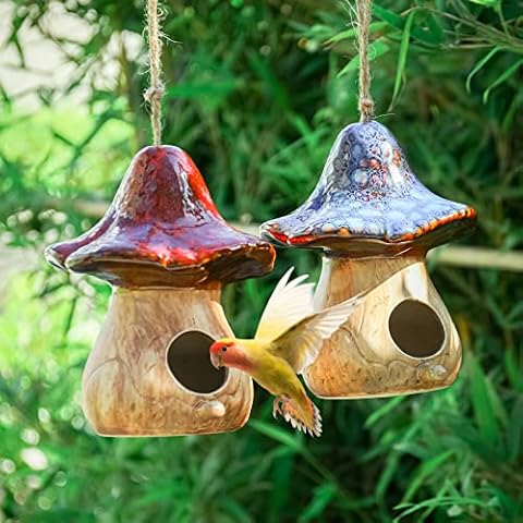 Yinns Decorative Ceramic Birdhouses Set Cover