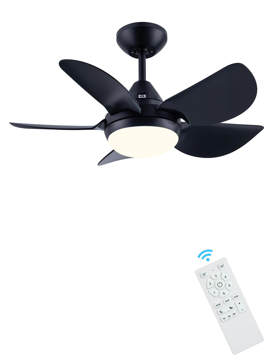 Newday Ceiling Fan with Lights, Ventilatori da Soffitto con Luci e Telecomando Nero, Lampadari con Ventilatore Silenzioso