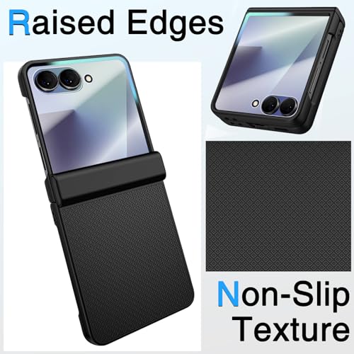 Image of STORMTAL for Samsung Galaxy Z Flip 7 Case with Hinge Protection & Cover Screen Protector, Non-Slip Texture, Scratch Resistant, Shockproof, Rugged Slim Fit Phone Cover for Galaxy Z Flip 7 2025 Black