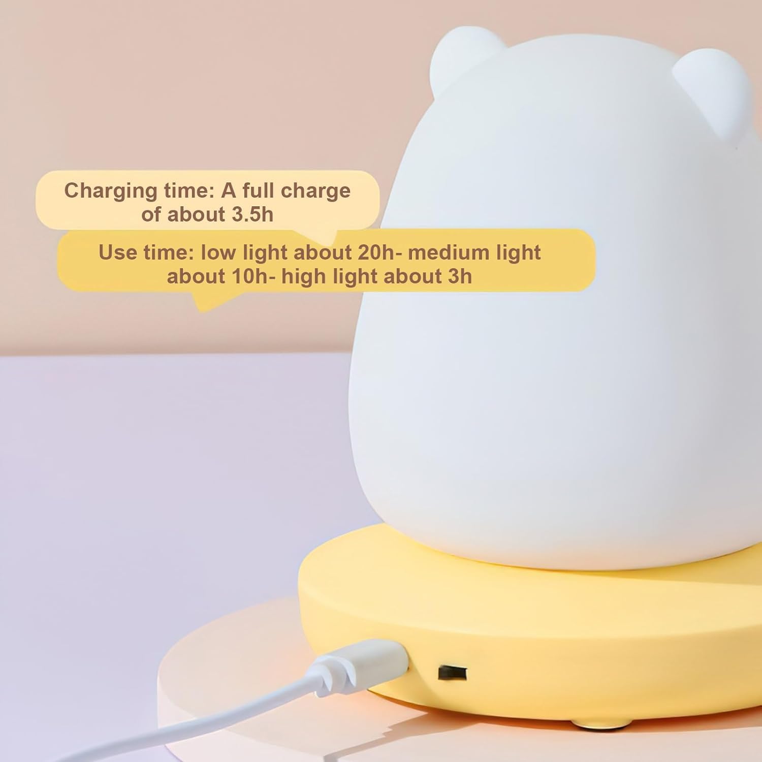 Luz nocturna de animales, linda lámpara de silicona for niños, luz nocturna de silicona suave, luz nocturna for niños, lámpara táctil LED USB, decoración de dormitorio for niños como regalo de cumplea