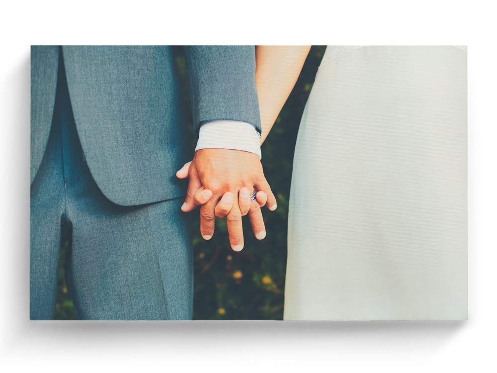 Regalo Original Lienzo Rectangular de algodón Ultra Blanco Personalizado con tu Foto o Texto 50x35 cm