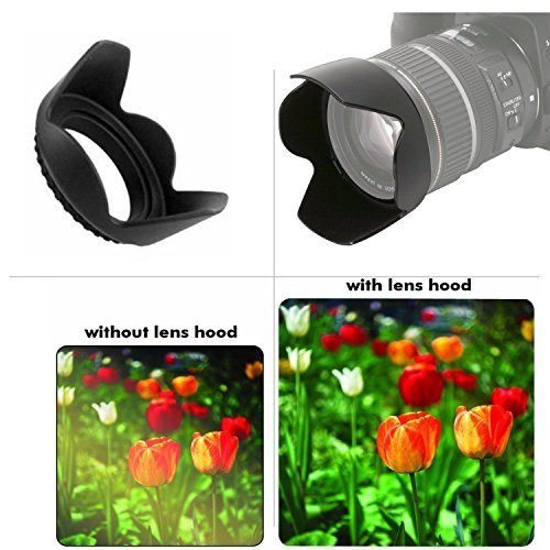 55mm Tulip Flower Lens Hood for Nikon D3400, D5600 with 18-55MM AF-P DX, DL24-500 f/2.8-5.6 Digital Camera + Microfiber Cleaning Cloth by Big Mike's - Image 4