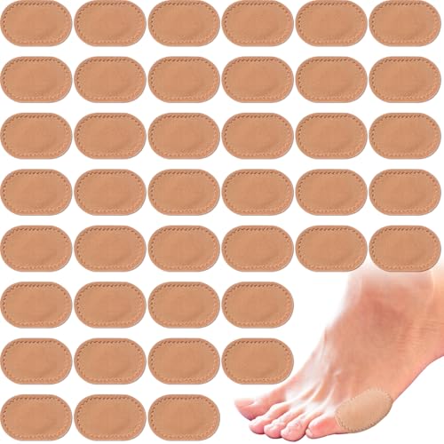 Image of Nuanchu 60 Pieces Bunion Cushions Self-Adhesive Bunion Pads Foot Callus Patches Foot Blister Shoe Accessories Women Men Feet Heel Protector Pads(Skin Color,L)
