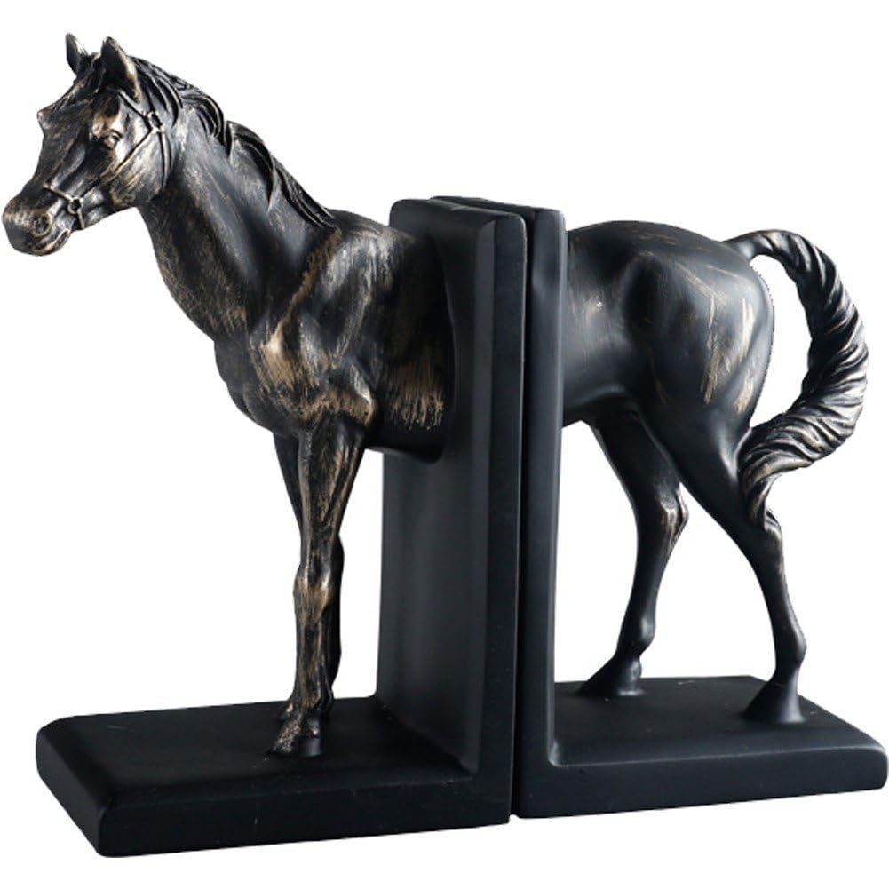 Serre-Livres Cheval Rétro Résine : Idée Cadeau Idéale pour Passionné de Lecture