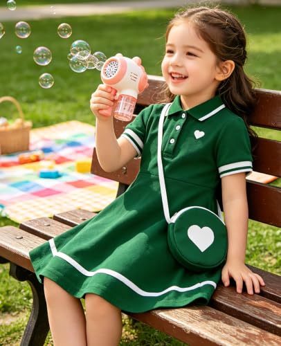 Move Dance Little Girls Sporty Dress 3T 4T Green Sundress with Bag - image 4
