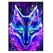 Produktbild Healifty Diamant Stickerei Malerei-Kit DIY 5D Bild Strass Kreuzstich Set Wanddekoration (Wolf)