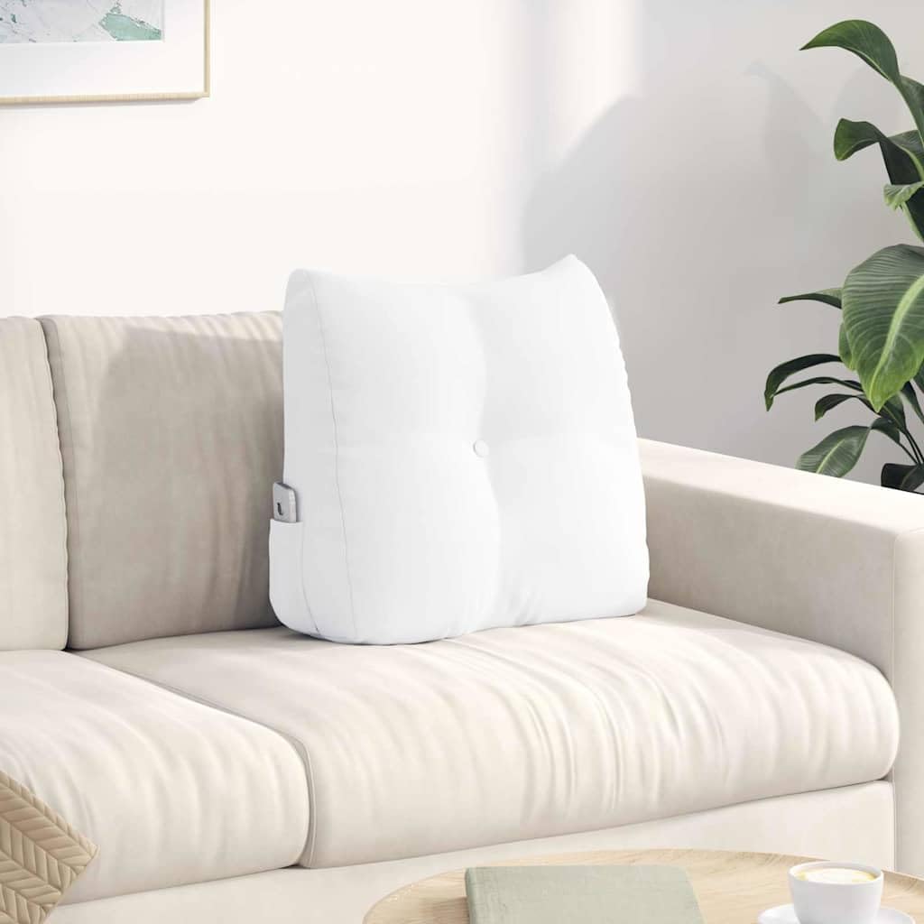 Biała poduszka na plecy, 45 x 24 x 50 cm, ergonomiczna poduszka do siedzenia do salonu, sypialni i biura domowego ze zdejmowanymi poszewkami i podparciem lordozy