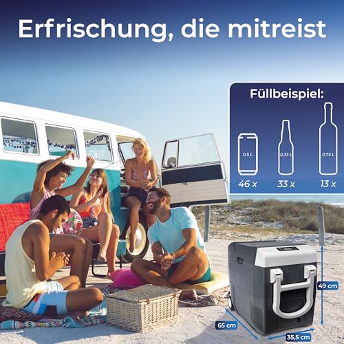 Elektrische Kühltasche KLAMER Kühlbox XXL 45 L mit Kompressor