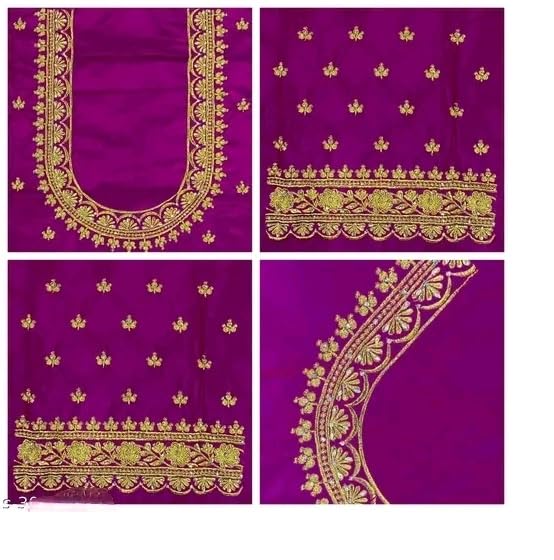 Women's Embroidery Computer Design Pattu Cotton Fabric | Unstitched Blouse Material | South Indian Designer Blouse Piece | Fancy Wedding & Festival Wear Cloth | 1 Meter_24_Parent-image-32