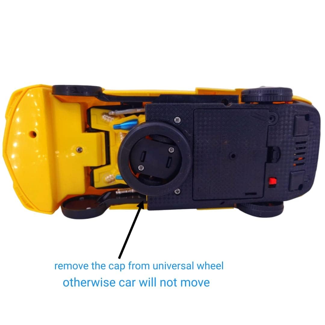 KRIREEN Automatic 2-in-1 Deformation Toy with Light Music and Bump Function, Battery Operated Auto Convertible Robot Car Toy, (Sports car) - Multicolor, (Pack of 1) 3