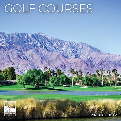 Golf Courses 2026 Wall Calendar 12" x 24" Pacific Waters