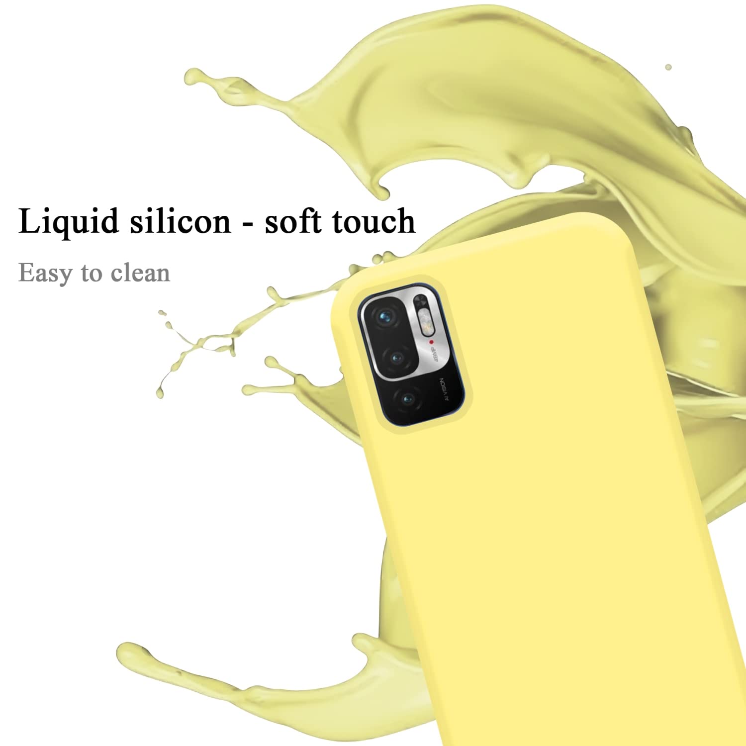 CADORABO Cover In Fluid Silicone TPU Flessibile Custodia Per Redmi Note 10 4g Redmi Note 11 4g Fluid Giallo 102310906