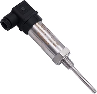 TWTADE Industrial Temperature Sensor Temperature Transmitter -50°C~+150°C, 2-Wire 4-20mA Signal Output 1/4" NPT, Male Thread, Probe Rod Length: 30MM