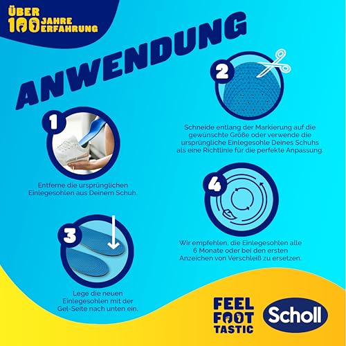 Scholl GelActiv Everyday Einlegesohlen für Frauen, Den ganzen Tag komfortable Füße, Memory Foam-Dämpfung und GelWave-Technologie passen sich den Füßen an und bietet höchsten Komfort, Größe 35.5-40.5