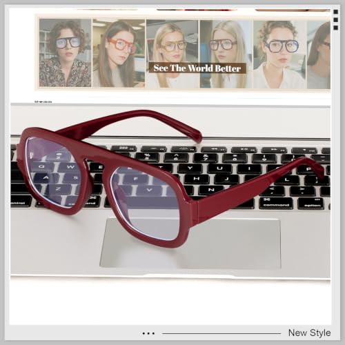 Image of Aviator Blue Light Blocking Glasses for Women Men Square Flat Top Computer TV Eyeglasses Anti Eyestrain