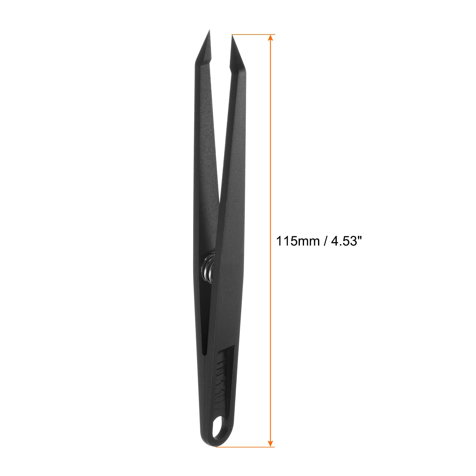 HARFINGTON Pinzette adesive per lavori artigianali, punta dritta da 11,5 cm, con molla, in plastica, pinzette artigianali per adesivi, scrapbooking, extension per ciglia, colore nero