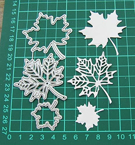 3Pcs/Set Maple Leaf Metal Die Cuts,Flower Leaf Frame Cutting Dies Cut Stencils for DIY Scrapbooking Album Decorative Embossing Pen Paper Dies for Card Making