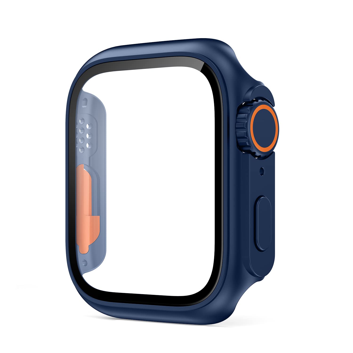 VeveXiao Compatible with Apple Watch Series 6 5 4 SE 44mm Screen Protector Change to Ultra , PC Case Tempered Glass Film Bumper Protective Cover for iWatch 44mm Series 6 5 4 SE, Midnight blue