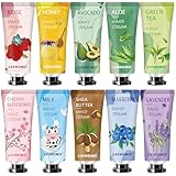 DBEAUTYM 10 Pack Christmas Gifts Hand Cream Set,Christmas Gifts for Women,Stocking Stuffers for Teen Girls Party Gifts Travel Size Lotion Shea Butter Hand Cream for Dry Hands,10 Different Fragrances