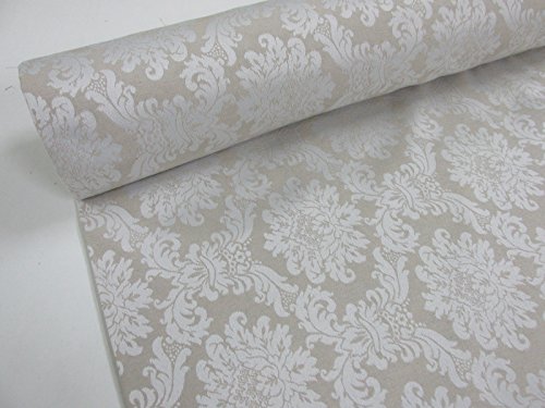 Confección Saymi Metraje 0,50 MTS. Tejido Jacquard Ref. Versalles, Color Hueso, con Ancho 2,80 MTS.