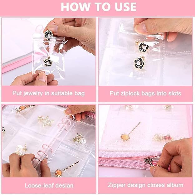 Image of travel Jewelry Organizer Book, Portable Jewelry Case with Removable Pages, Soft Velvet Lining, Large Capacity Jewelry Pouch Bag for Earrings, Rings, Necklaces, Gift for Women (Multi)