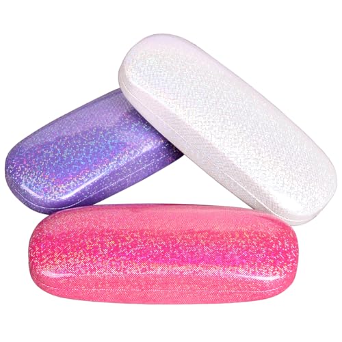Image of ADBGV 3Pcs Unisex Hard Shell Eyeglasses Cases, Protective Case For Glasses,Sunglasses Case with Cleaning Cloth