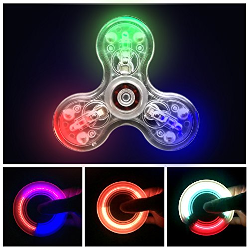 Extra Steel ball Led Light Fidget Spinner Rainbow Toy Finger Spinner Hand Spinner for Kids Adults EDC for Anxiety ADD ADHD Autism