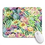 Paket enthalten: 1 * Mauspad. Gaming mouse pad aquarell blühender kaktus exotische kakteen blumen sukkulente pflanzen rutschfeste gummiunterlage computer mousepad für notebooks mausmatten