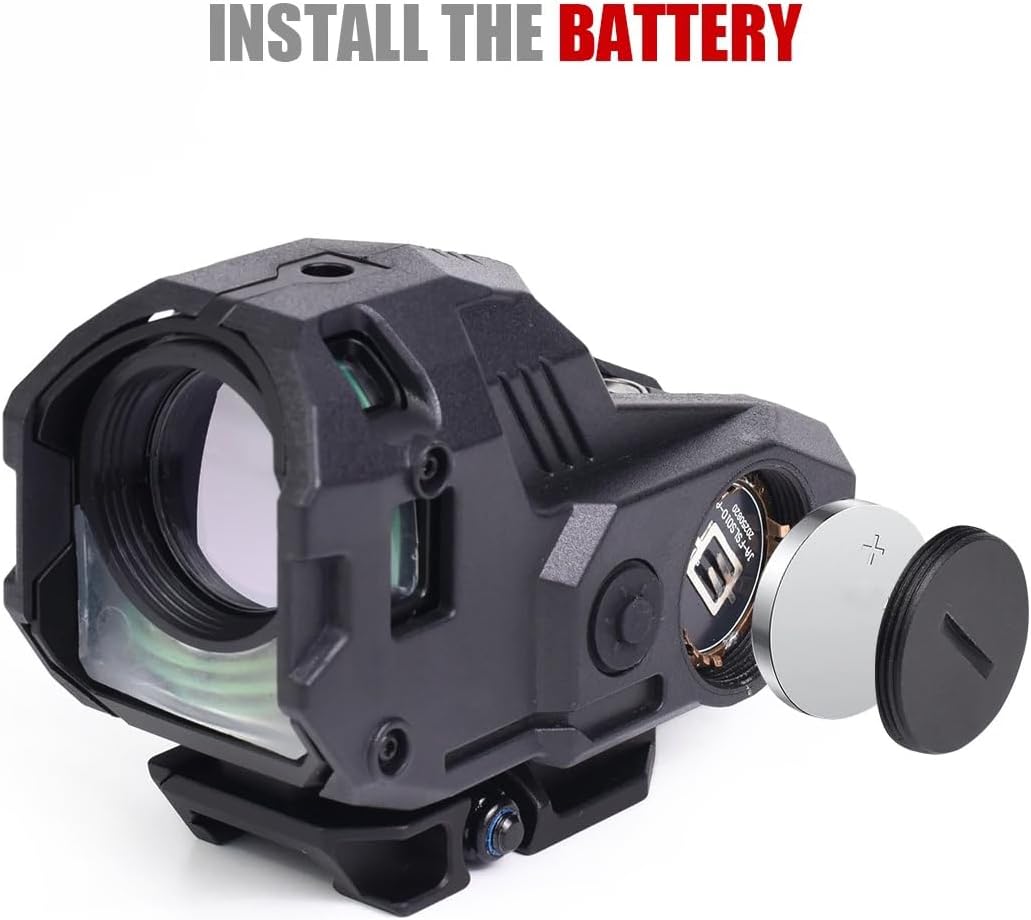 Red/Green Dot Self-lluminated Fiber Optical Sight with Light Module，10 MOA Red/Green Dot Triangle Reticle Scope，5 Auxiliary Brightness Levels with Ambient-Light Response，30-Minute Auto Shut-Off