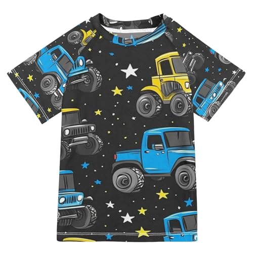 Kids Swimsuit Truck Monster Car Star Colorful Sunscreen T-Shirts Swimwear Sets UPF 50+