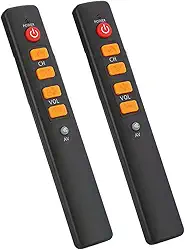 Controle remoto de aprendizado de botão grande para idosos, 2 unidades de controle remoto universal programável grande de 5 teclas para TV/STB/DVD/DVB/HiFi/VCR, etc.
