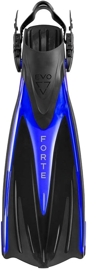 EVO Forte Snorkel Fins Adjustable Diving Fins, Open Heel Swimming Fins, Swim Fins for Adult Men Women Open Heel Swimming Fins Scuba Fins Flippers for Swimming